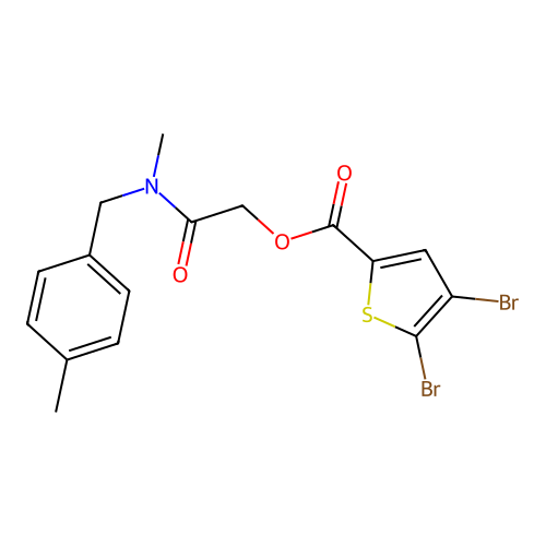 2-(Methyl(4-methylbenzyl)amino)-2-oxoethyl 4,5-dibromothiophene-2-carboxylate structure