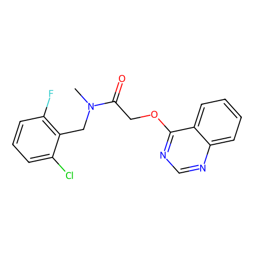 N-(2-Chloro-6-fluorobenzyl)-N-methyl-2-(quinazolin-4-yloxy)acetamide structure