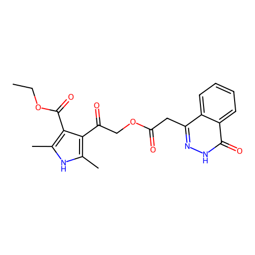 ethyl 2,5-dimethyl-4-[2-[2-(4-oxo-3H-phthalazin-1-yl)acetyl]oxyacetyl]-1H-pyrrole-3-carboxylate structure