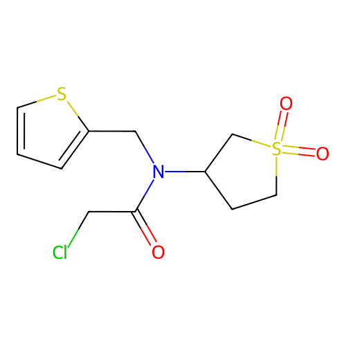 2-chloro-N-(1,1-dioxo-1lambda6-thiolan-3-yl)-N-[(thiophen-2-yl)methyl]acetamide structure