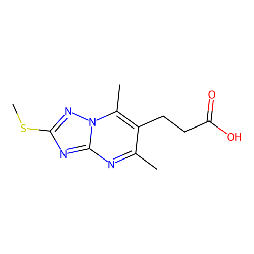 3-[5,7-dimethyl-2-(methylsulfanyl)-[1,2,4]triazolo[1,5-a]pyrimidin-6-yl]propanoic acid structure