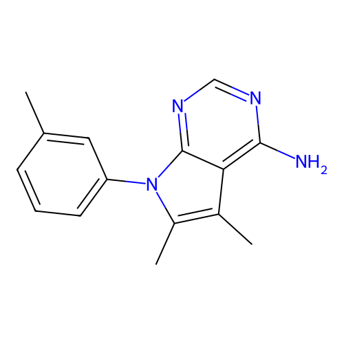 5,6-dimethyl-7-(3-methylphenyl)-7H-pyrrolo[2,3-d]pyrimidin-4-amine structure