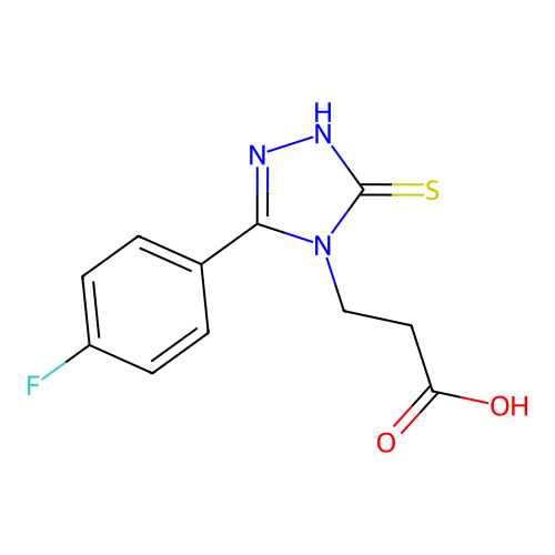 3-[3-(4-fluorophenyl)-5-sulfanyl-4H-1,2,4-triazol-4-yl]propanoic acid structure