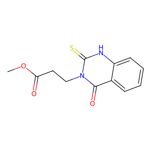 Methyl 3-(4-oxo-2-sulfanyl-3,4-dihydroquinazolin-3-yl)propanoate structure