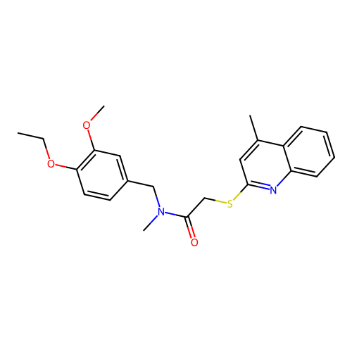 N-[(4-Ethoxy-3-methoxyphenyl)methyl]-N-methyl-2-[(4-methyl-2-quinolinyl)thio]acetamide structure