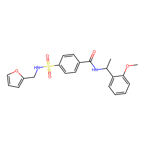 4-(furan-2-ylmethylsulfamoyl)-N-[1-(2-methoxyphenyl)ethyl]benzamide structure