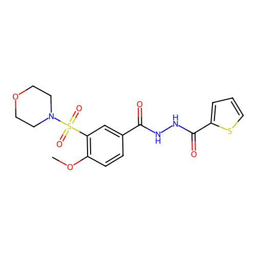 N'-(4-methoxy-3-morpholin-4-ylsulfonylbenzoyl)thiophene-2-carbohydrazide structure