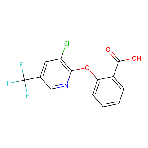 2-{[3-Chloro-5-(trifluoromethyl)pyridin-2-yl]oxy}benzoic acid structure