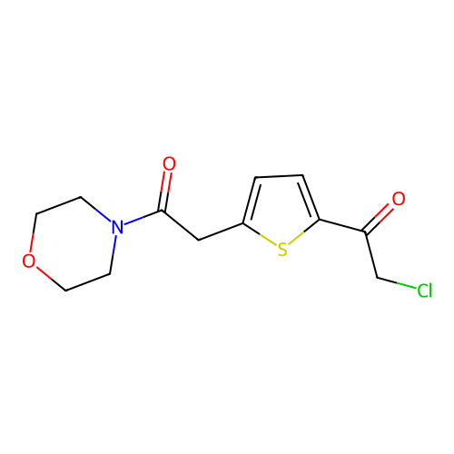 2-Chloro-1-{5-[2-(morpholin-4-yl)-2-oxoethyl]thiophen-2-yl}ethan-1-one structure