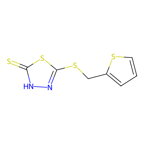 5-[(Thiophen-2-ylmethyl)sulfanyl]-1,3,4-thiadiazole-2-thiol structure