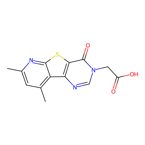 2-{11,13-dimethyl-6-oxo-8-thia-3,5,10-triazatricyclo[7.4.0.0,2,7]trideca-1(13),2(7),3,9,11-pentaen-5-yl}acetic acid structure