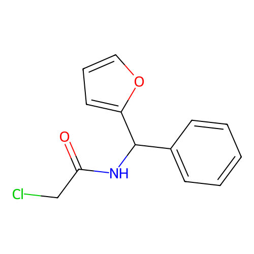 2-chloro-N-[furan-2-yl(phenyl)methyl]acetamide structure