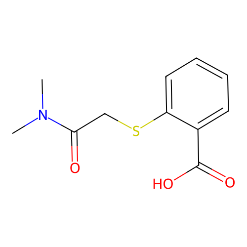 2-{[(Dimethylcarbamoyl)methyl]sulfanyl}benzoic acid structure