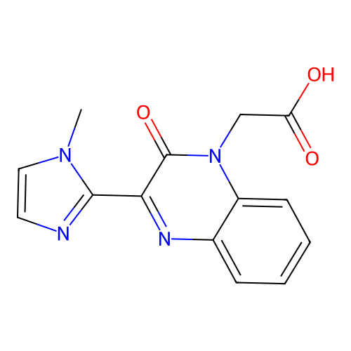 2-[3-(1-methyl-1H-imidazol-2-yl)-2-oxo-1,2-dihydroquinoxalin-1-yl]acetic acid structure