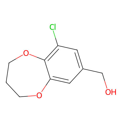 (9-chloro-3,4-dihydro-2H-1,5-benzodioxepin-7-yl)methanol structure