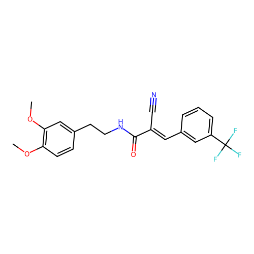 (E)-2-cyano-N-[2-(3,4-dimethoxyphenyl)ethyl]-3-[3-(trifluoromethyl)phenyl]prop-2-enamide structure