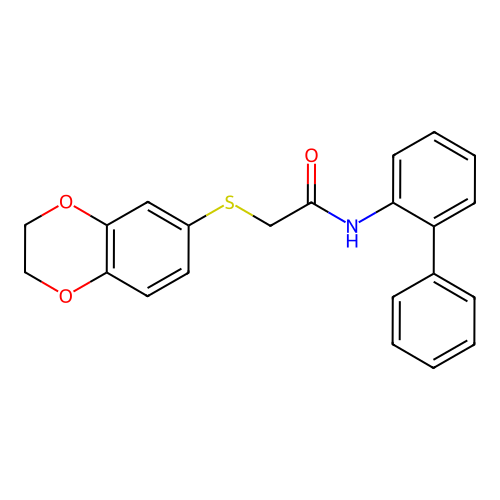 N-([1,1'-Biphenyl]-2-yl)-2-((2,3-dihydrobenzo[b][1,4]dioxin-6-yl)thio)acetamide structure