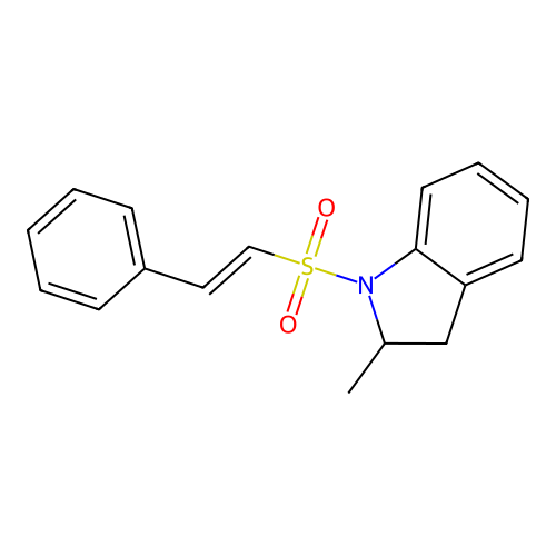 2-methyl-1-(2-phenylethenesulfonyl)-2,3-dihydro-1H-indole structure