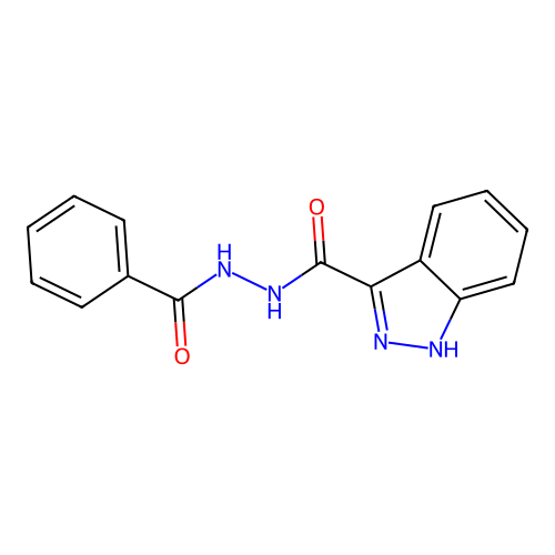 N'-benzoyl-1H-indazole-3-carbohydrazide structure