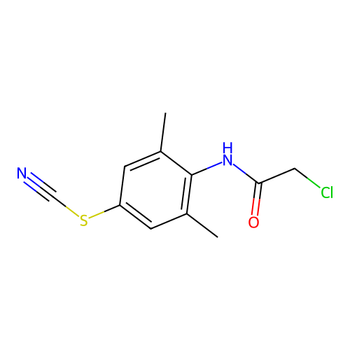 2-chloro-N-[4-(cyanosulfanyl)-2,6-dimethylphenyl]acetamide structure