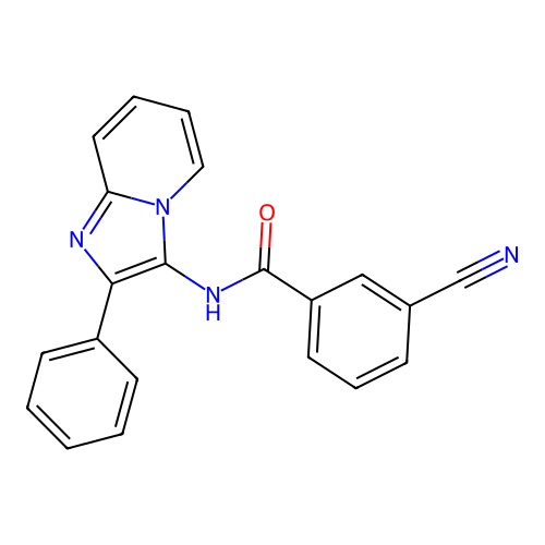 3-cyano-N-(2-phenylimidazo[1,2-a]pyridin-3-yl)benzamide structure