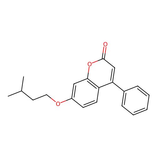 7-(3-methylbutoxy)-4-phenyl-2H-chromen-2-one structure