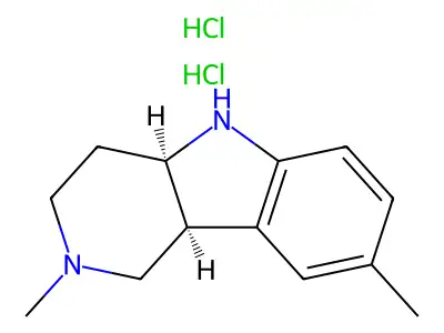 2,8-dimethyl-1H,2H,3H,4H,4aH,5H,9bH-pyrido[4,3-b]indole dihydrochloride structure