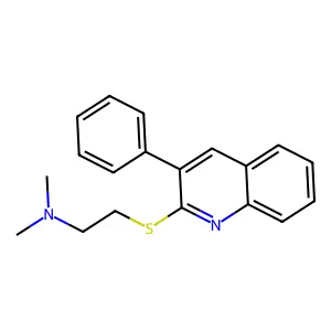 2-((2-(Dimethylamino)ethyl)thio)-3-phenylquinoline structure