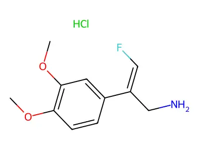 2-(3,4-Dimethoxyphenyl)-3-fluoroprop-2-en-1-amine;hydrochloride structure