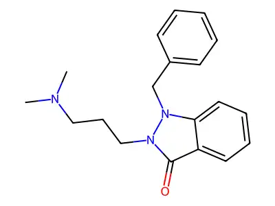 3H-Indazol-3-one, 2-(3-(dimethylamino)propyl)-1,2-dihydro-1-(phenylmethyl)- structure