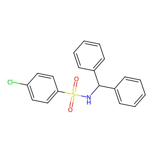 N-benzhydryl-4-chlorobenzenesulfonamide structure