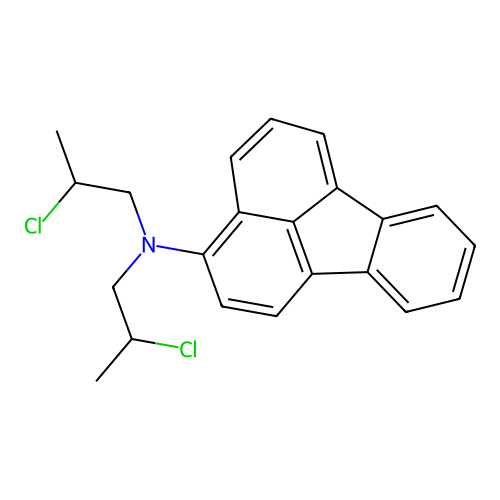 n,n-Bis(2-chloropropyl)fluoranthen-3-amine structure