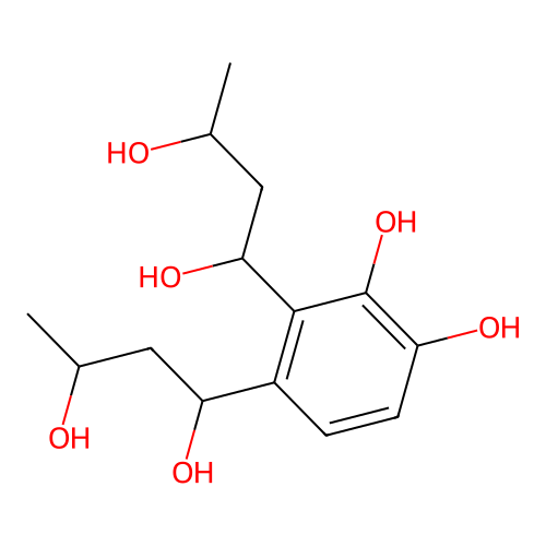3,4-Bis(1,3-dihydroxybutyl)benzene-1,2-diol structure