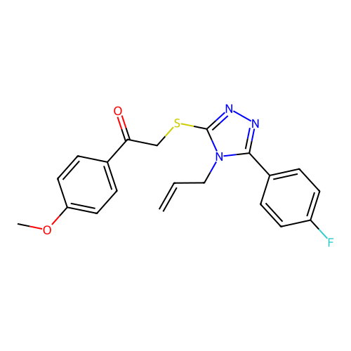 2-{[5-(4-fluorophenyl)-4-(prop-2-en-1-yl)-4H-1,2,4-triazol-3-yl]sulfanyl}-1-(4-methoxyphenyl)ethan-1-one structure