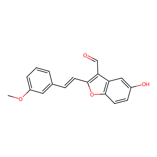 5-Hydroxy-2-[2-(3-methoxyphenyl)ethenyl]-1-benzofuran-3-carbaldehyde structure