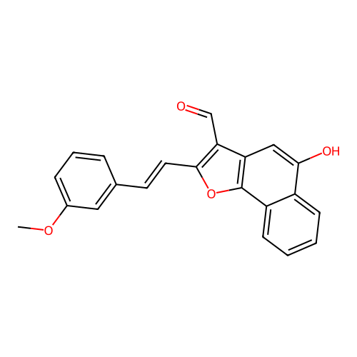 5-Hydroxy-2-[2-(3-methoxyphenyl)ethenyl]benzo[g][1]benzofuran-3-carbaldehyde structure