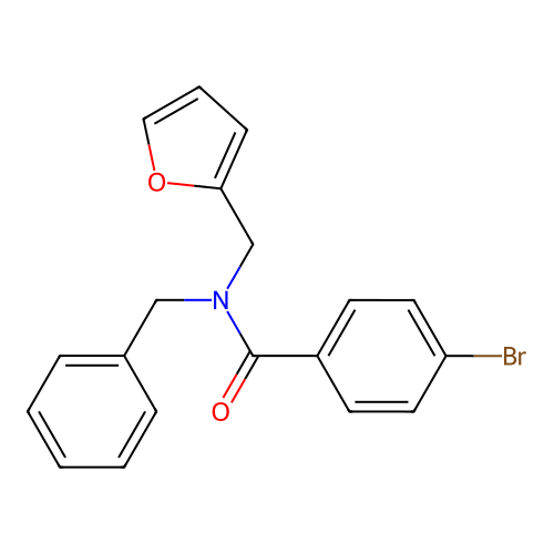 N-benzyl-4-bromo-N-(furan-2-ylmethyl)benzamide structure