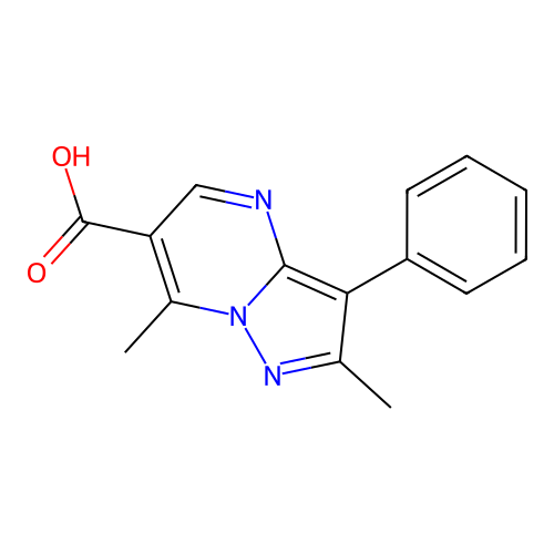 2,7-Dimethyl-3-phenylpyrazolo[1,5-a]pyrimidine-6-carboxylic acid structure
