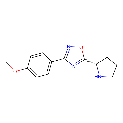 3-(4-methoxyphenyl)-5-[(2S)-pyrrolidin-2-yl]-1,2,4-oxadiazole structure