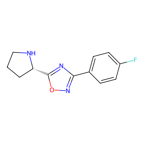3-(4-fluorophenyl)-5-[(2S)-pyrrolidin-2-yl]-1,2,4-oxadiazole structure