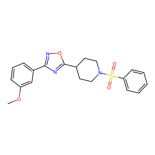 3-(3-Methoxyphenyl)-5-(1-(phenylsulfonyl)piperidin-4-yl)-1,2,4-oxadiazole structure