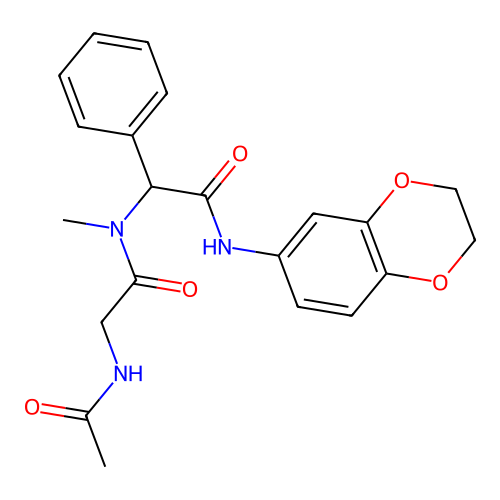 Glycinamide, N-acetylglycyl-N-(2,3-dihydro-1,4-benzodioxin-6-yl)-N2-methyl-2-phenyl- structure