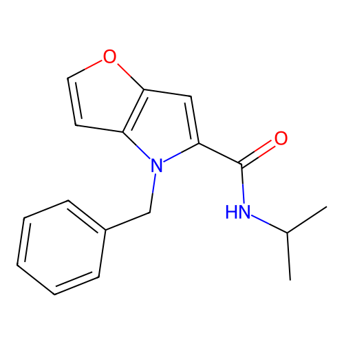 4-benzyl-N-(propan-2-yl)-4H-furo[3,2-b]pyrrole-5-carboxamide structure