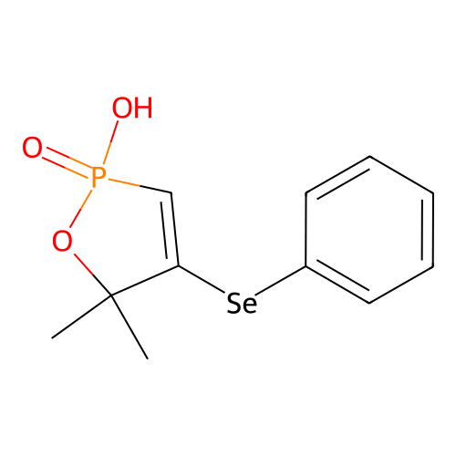 5,5-Dimethyl-4-(phenylseleno)-2,5-dihydro-1,2-oxaphosphol-2-ol 2-oxide structure
