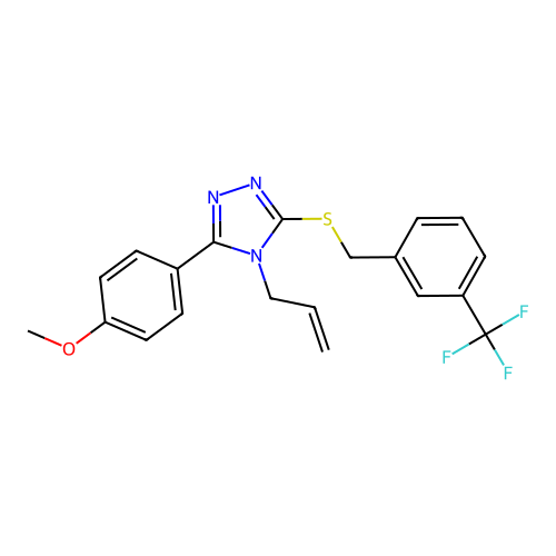 3-(4-methoxyphenyl)-4-(prop-2-en-1-yl)-5-({[3-(trifluoromethyl)phenyl]methyl}sulfanyl)-4H-1,2,4-triazole structure