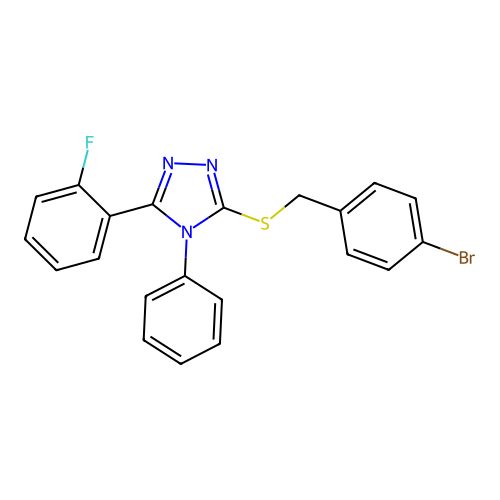 5-[(4-Bromophenyl)methylthio]-3-(2-fluorophenyl)-4-phenyl-1,2,4-triazole structure