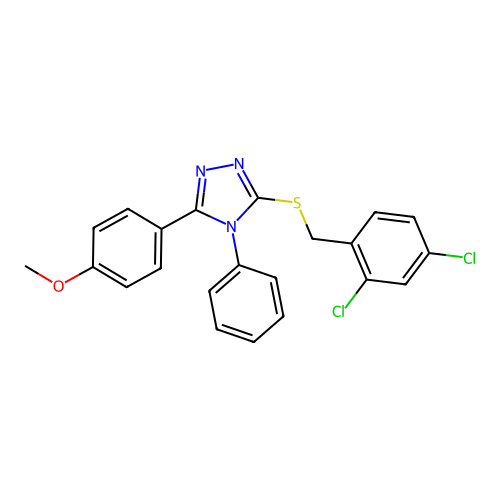 3-[(2,4-dichlorobenzyl)sulfanyl]-5-(4-methoxyphenyl)-4-phenyl-4H-1,2,4-triazole structure