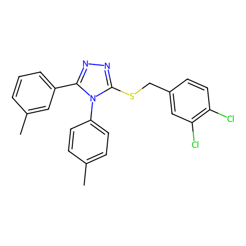 3-[(3,4-dichlorophenyl)methylsulfanyl]-5-(3-methylphenyl)-4-(4-methylphenyl)-1,2,4-triazole structure