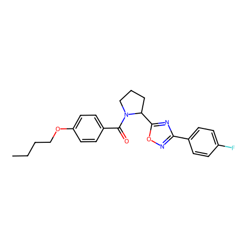 5-[1-(4-Butoxybenzoyl)pyrrolidin-2-yl]-3-(4-fluorophenyl)-1,2,4-oxadiazole structure