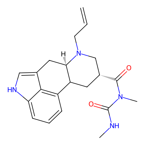 N-Methyl-N-((methylamino)carbonyl)-6-(2-propenyl)ergoline-8-beta-carboxamide structure